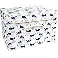 Storage Boxes Storage Container, Large Capacity Foldable Storage Basket with Handle Cube, Cotton Fabric Storage Compartment with Lids, Laundry Organizer for Clothes/Toys/Books 38*25*25cm, whale