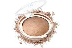 Lestpola Poudre bronzante brillante argentée chatoyante, bronzante, couleur riche, résistante à l'eau et à la transpiration, longue durée, convient à différents types de peau, 14 g, marron-03#
