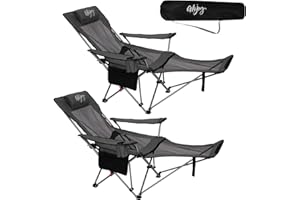‎#WEJOY #WEJOY 2-in-1 Campingstuhl 180kg mit Fußstütze,Strandstuhl mit 4-Fach Verstellbarer Rückenlehne, Liegestuhl faltbar Relaxsessel Liege mit Getränkehalter,Campingstuhl für Camping Outdoor