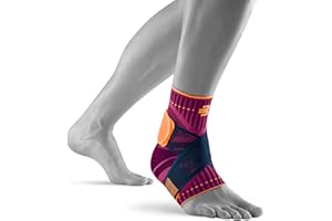 BAUERFEIND, 1 Unisex Ankle Support for Sports, Right Ankle Brace, For Ball Sports, Physical Activities, Stabilization, With Level Strap System, Size: L, Pink, 11419401950613