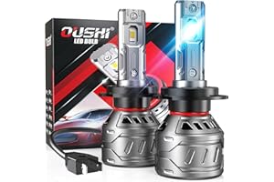 H7 LED Headlight Bulb, OUSHI H7 LED Bulbs Extremely Bright 14000LM 70W 6000K Xenon White, Waterproof Mini Design All-in-One Conversion Kit for Car Headlight Bulbs Replacement (2 PCS)