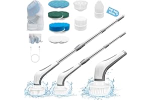 ‎SPEENSUN SPEENSUN Electric Cleaning Brush Household Cleaning Brush Electric with 11 Interchangeable Drill Heads, Electric Cleaning Brush with Adjustable Handle for Bathroom, Kitchen, Tile Floor and Car