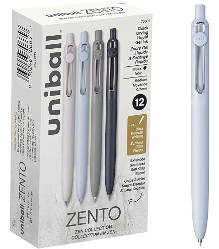 uniball ZENTO Penne gel standard da 0,38/0,5 mm, penne a sfera con scrtura liscia a base d'acqua adatte per una varietà di occasioni di cancelleria  21