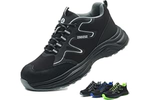 ZSDZSZ Safety Trainers Men Womens Safety Shoes Lightweight Steel Toe Cap Trainers Breathable Comfortable Work Shoes Non Slip Safety Boots Construction Industrial