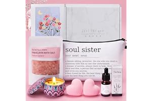TUDOU Birthday Pamper Gifts for Sister, Personalised Sister Gifts from Sister Brother Best Friend, Unique Self Care Package Relaxation Spa Pamper Box for Big/Little Sister, Soul Sister Gift Ideas for Women