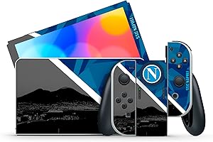 GamesMonkey® - Skin Compatibile per Nintendo Switch – Oled Classic – Cover Adesiva in Vinile Opaco Satinato HD – Pellicola Protettiva Decal Faceplate (Oled, NS-D031 - Napoli Geometric)