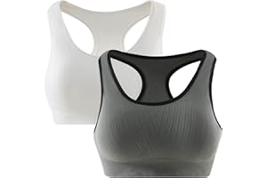 SANMIO Biustonosz sportowy damski bez fiszbin, mocne trzymanie, oddychający amortyzator Push Up Shock do fitnessu, biegania, jogi, treningu, joggingu