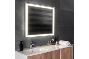 APLIKE BATHROOM LIGHTING Aplike - Espejo Tocador con Luz LED - Función AntiVaho - Luz Blanca Neutra (4000K) - 80 x 70cm | Modelo Altea S2