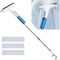 Kit Nettoyage Vitres 3 En 1 - Raclette, Pulvérisateur Et Chiffons Microfibre, Poignée Télescopique Jusqu'à 130 Cm