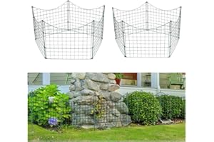 Joparri Clôture d'étang, 22 pièces Set Clôture de jardin en métal Clôture d'étang, Clôture à emboîter Clôture en treillis - 10 éléments de clôture 12 tiges de fixation (arc inférieur)