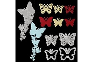 XIJUER OPUHOHR 5 PCS Butterfly Metal Cutting Dies Cuts, DIY Crafts Carbon Steel Embossing Template, Cutting Dies for Card Making DIY Scrapbooking Album Decorative Embossing Paper Card Decor