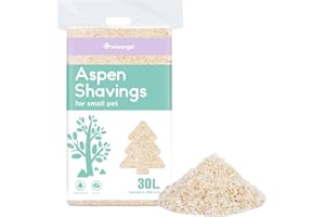 Niteangel Lechos de Viruta de Álamo para Hámster Sirio Enano, Gerbo, Ratón, Degú, Rata, Conejo, Conejillo de Indias, Chinchilla, Erizo u Otros Pequeños Animales (30L - Mini)