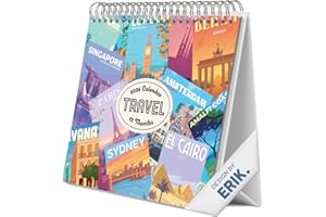 Grupo Erik Desk Calendar 2026 - Travel Calendar 2026 Month To View | Monthly Desk Planner, Desktop Gifts Under 10 Pounds | Travel Gifts For Friends
