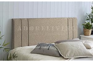 SERENITY HEADBOARDS Divan Bed Headboard Rio Padded Chenille Fabric with Supplied Struts and Bolts (Stone, King size 5 Feet, Height 20 Inches)