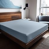 Soley | Mix & Match | Plain | 100% Cotton Double 140 x 200 Ranforce Elastic Sheet Blue