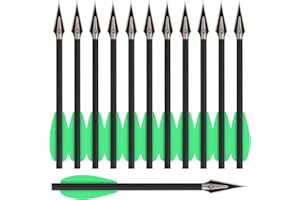 HUNTSPM 6,3" Mini Armbrustbolzen Carbon Armbrustpfeile mit Jagdspitzen Jagdpfeile Pistolenarmbrust Bolzen für 50-80lbs Mini Armbrust Präzisionsziel Praxis Jagd Schießen