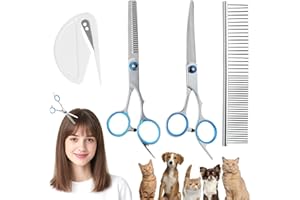 TMZELOA 4 PCS Forbici da Toelettatura per Animali Domestici, Forbici per Toelettatura Cani, 4 In 1 Forbicis Forbic Toelettaturas Cani Professionali In Acciaio Inox Forbic Professionali per Canis Gatti