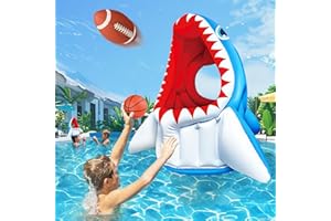 TCVENTS Inflatable Pool Toys, Floats Set for Swimming Pool 3-in-1 Balls Games Shark Toy for Kids, Outdoor Beach Water Pool Game Toys for Boys Girls Adults Party Gifts