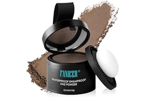 VELVERVY Retoca Raíces, Polvo Impermeable para Corregir y Densificar el Cabello, Para Mujeres y Hombres, Larga Duración Cubre Canas -4g, Marrón Oscuro