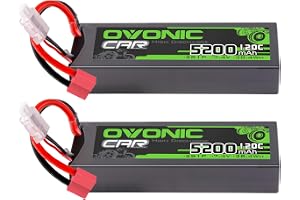 Ovonic 2s Lipo-Akku 7,4 V, 5 200 mAh, 120C, med Deans T-uttag, Lipo-batteri för RC-bil, lastbil, Truggy, Quadrocopter, helikopter, LKW, båt, flygplan (2ST)