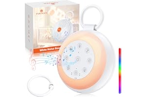 ‎FUNYKICH FUNYKICH White Noise Machine Baby, White Noise Device with Recording Function, Wireless Speaker, 24 Soothing Sounds, Night Light, Timer, Super Battery, Portable Sleep Aid for Home, Office, Travel