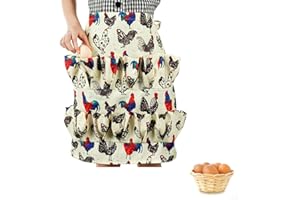 ZOYLINK 15 Taschen, Eierschürze Frauen Männer Mit, Eierschürze,für Zuhause, Bauernhof, Bauernhaus, Party-Themenveranstaltungen im Freien, 26,77× 20,47 Zoll