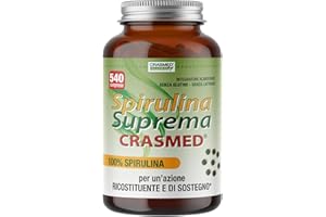 CRASMED PHARMA Spirulina - Spirulina BIO 540 Compresse [ FINO A 8 COMPRESSE AL GIORNO ] - Integratore Alimentare Naturale, Alga Spirulina 100%, Energia Pura, Senza Glutine e Lattosio (540)