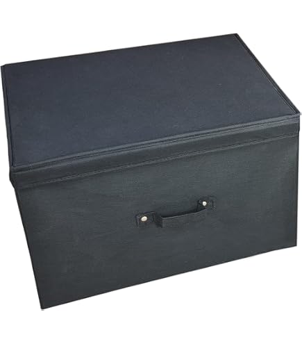Scatola da trasporto pieghevole con coperchio 60 litri nera 130000497