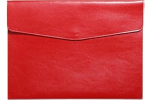 RISEPLUS Porte Documents A4 en Cuir PU Étanche avec Bouton Métallique ， Pochette Élégante et Résistante, Capacité 100 Feuilles, Porte-Vue Grand Format pour Bureau, Documents Administratifs et Livret de Voiture