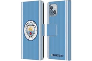 Head Case Designs Officially Licensed Manchester City Man City FC Home 2023/24 Badge Kit Leather Book Wallet Case Cover Compatible With Apple iPhone 14