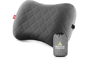 Hikenture Camping Pillow with Removable Cover - Ultralight Inflatable Pillow for Hiking,Backpacking - Upgrade Comfortable Ergonomic Air Pillow for Neck Support - Soft Travel Pillow in Car,Beach,Office