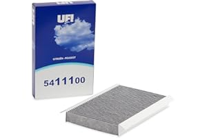 UFI Filters, Filtre d'Habitacle à Charbon Actif 54.111.00, Filtre d'Habitacle de Remplacement, convient aux Voitures, Applicable sur Différents Modèles tels que Citroën, DS Automobiles et Peugeot