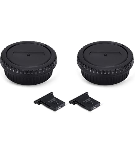 vhbw set di copriobiettivi compatibile con Canon EOS 5D, 450D, 50D, 500D, 40D, 550D fotocamera - Tappo posteriore e per corpo macchina nero vhbw set di copriobiettivi compatibile con Canon EOS 5D, 450D, 50D, 500D, 40D, 550D fotocamera - Tappo posteriore e per corpo macchina nero