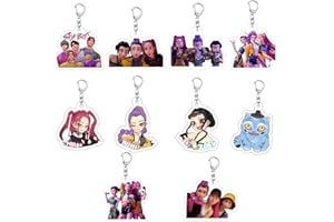 HYZMSZA 10 Stück Dem0n Hun-ters Schlüsselanhänger Mitgebsel, Anime Figuren Film Acryl-Schlüsselanhänger, Anhänger Geschenk Für Fans, Sammler & Mädchen