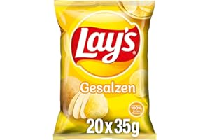 Lay's Gesalzen - Knusprig gesalzene Kartoffelchips für eine gelungene Party (20 x 35g)
