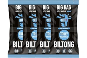 BEEFit Biltong Beef Jerky Big Bag - Healthy High Protein Snacks, Gluten Free and Keto Friendly Snack - Perfect for On-the-Go or Fitness Enthusiasts - 1kg (Traditional, 4x250g)
