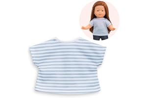 Corolle- MC T-Shirt RAYÉ-Gris Camiseta, Multicolor, 0 (210790)