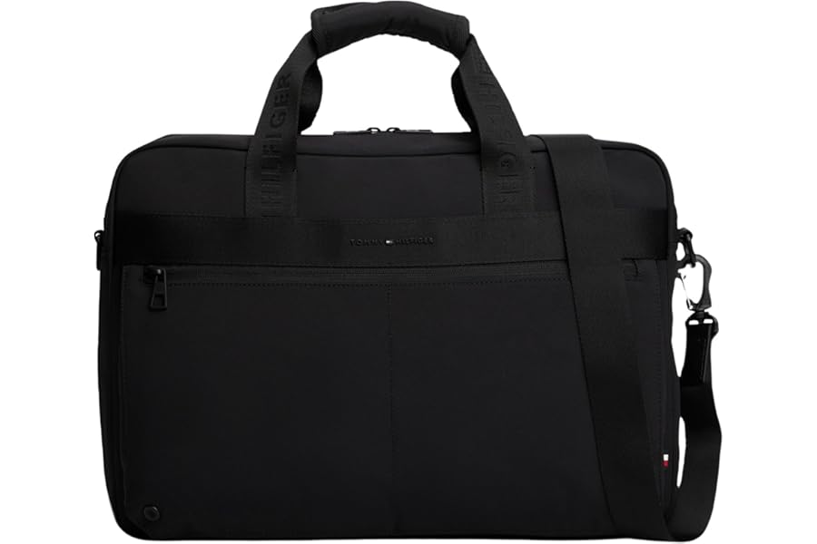 Tommy Hilfiger Men's TH COMMUTER COMPUTER BAG AM0AM13612 Computer Bag, Black (Black), One Size