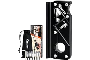 Saker Chamfer Plane-Woodworking Edge Corner Flattening Tool with Auxiliary Locator,Hand Chamfering Planer Suitable for Quick Edge Trimming of Wood (Combination Upgrade-6 Cutter Heads, Black)