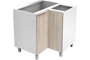 Berlioz Creations Subwoofer di Angolo Basso di casa, Pannelli di Particelle, Frassino sabbiato, 82 x 82 x 83 cm