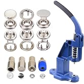 DZNTOOLS 9,5 mm A&ccedil;ık Halka, Kapaklı ve İnci &Ccedil;atallı &Ccedil;ıt&ccedil;ıtlı &Ccedil;ıt&ccedil;ıtlı D&uuml;ğme Hepsi Bir Arada Kendin Yap Kiti - Dikiş Yapmaz, M