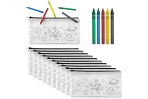 Weemex Estuches para Colorear Infantiles | Lote de 15 Estuches + 15 Kits de 5 Ceras de Colores | Regalos cumpleaños niños | Material Educativo Infantil para colegios (15)