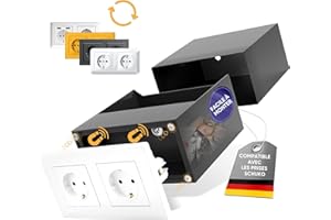 Elder Welder® Coffre Fort Prise Electrique | Compatible avec n'importe quelle double prise Schuko | Petit Coffre Fort Discret avec Clé | Mini Coffre Secret