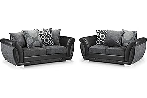 Honeypot - Sofa - Shannon - 3 Seater - 2 Seater - Armchair - Swivel chair - Corner - Black - Fabric (3 + 2 Seater)