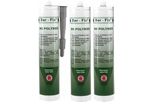 Ber-Fix 3x MS Polymer Kleber Grau Steinkleber aussen frostsicher Betonkleber Baukleber Montagekleber Aussenbereich, Aluminium Kleber, dauerhafter als Ihr Silikonkleber