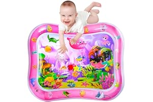 SUNSHINEMALL XXL Wassermatte Baby Bpa Frei Großes 95x76cm Wasserspielmatte Baby Wasser Spielmatte Sensorik Spielzeug Krabbelmatte Baby 3 6 9 Monate Tummy Time Toys Water Mat(Große Rosa Meereswelt)