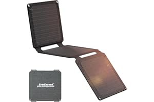 EVEREXCEED 21W Solarpanel Faltbar, Solar Ladegerät mit 2 USB-A Anschlüssen, Faltbares Solarpanel für Telefon, USB betriebene Geräte, Tragbares Solarladegerät für Camping, Outdoor-Abenteuer, Rucksacktourismus