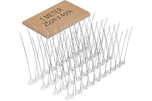 WONWOOD_DIRECT Vogelabwehr Spikes Edelstahl 1M 4 Stück Taubenspikes Taubenabwehr Spikes Rostfreie Taubenschreck Vogelspikes mit 8 Kunststoff Kabelbindern Vogelschutz Spikes für Balkon Dach Garten Fenster