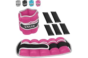 VAILGE Ankle Weights Adjustable Leg Weights for Fitness Jogging Walking Exercise, Ankle Weights Women men 0.5KG - 3KG, Black Grey Pink Blue Purple Wrist and Ankle Weights
