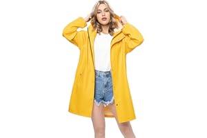 UNIQUEBELLA - Giacca impermeabile da donna, con cappuccio, antivento, resistente alle intemperie, traspirante, adatta per attività all'aria aperta